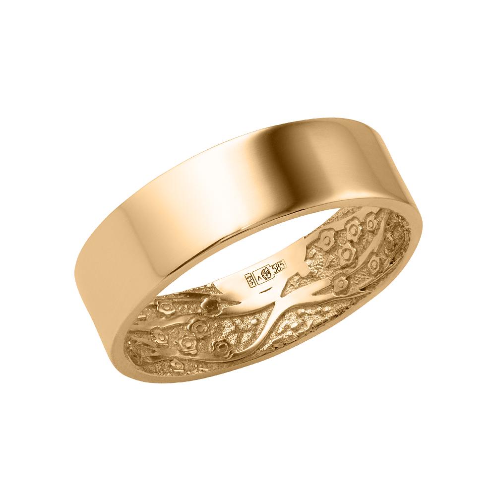 Кольцо широкое из желтого золота 931666-2