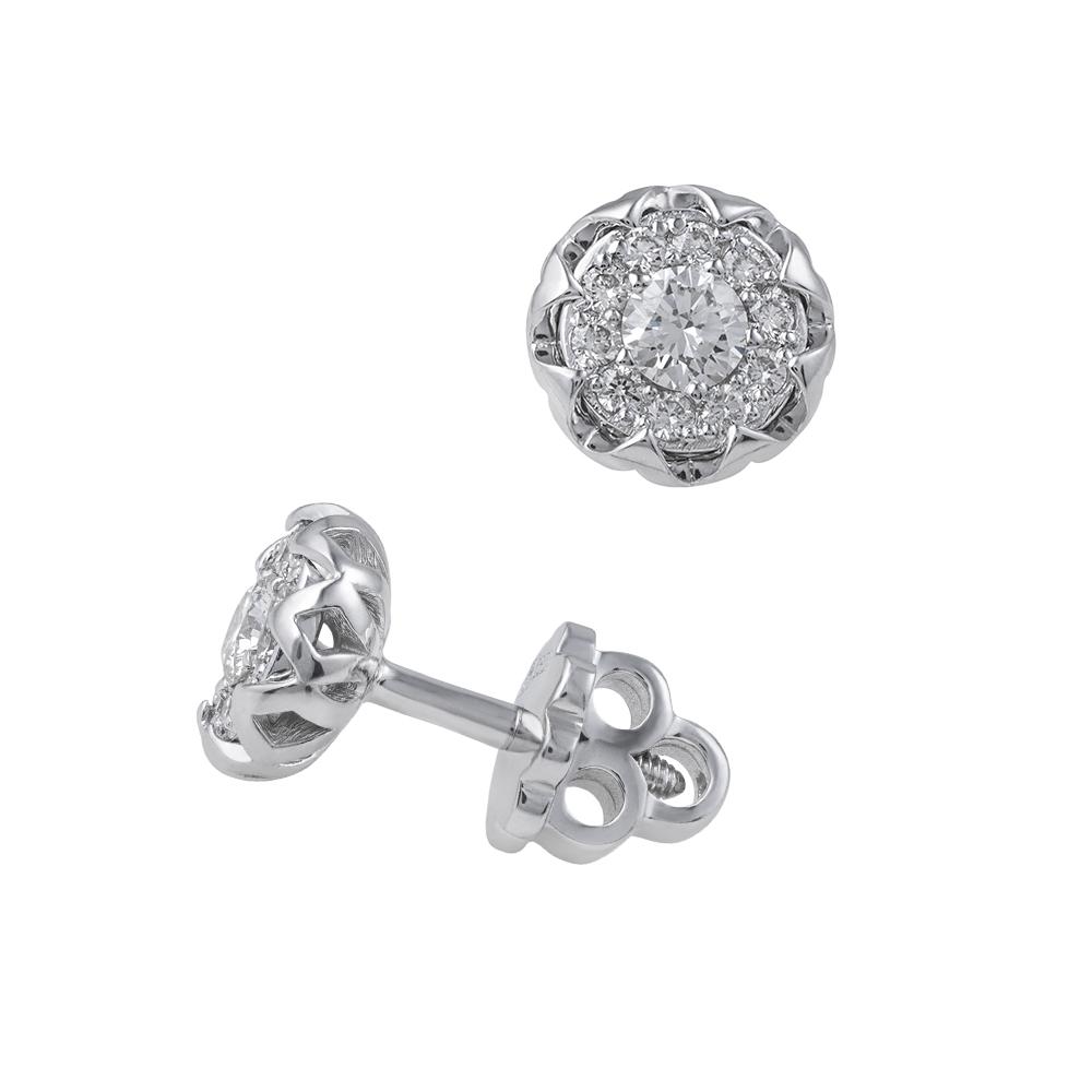 Серьги-гвоздики с бриллиантами 922628Б