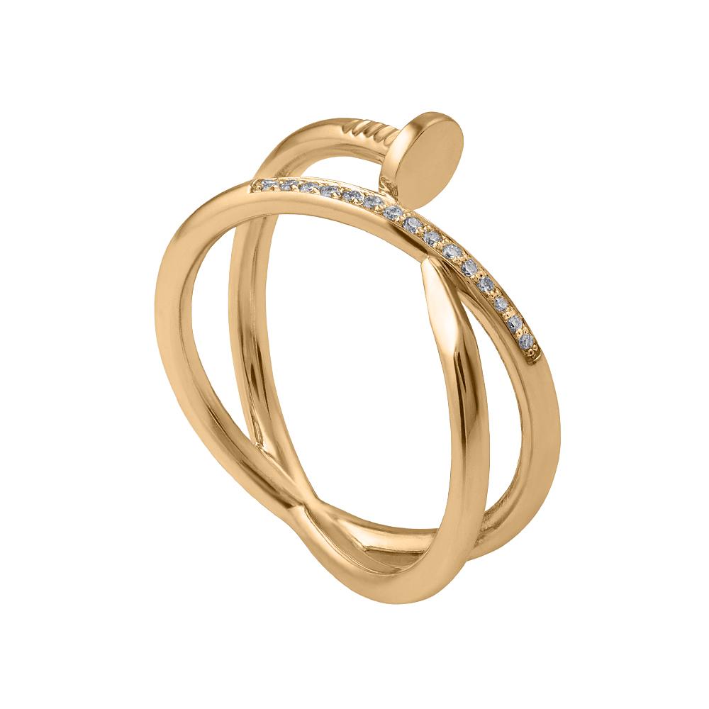 Кольцо-гвоздь с дорожкой бриллиантов 931733Б