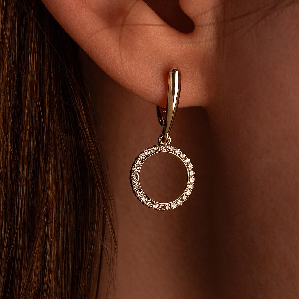 Серьги из золота с бриллиантами 932530Б