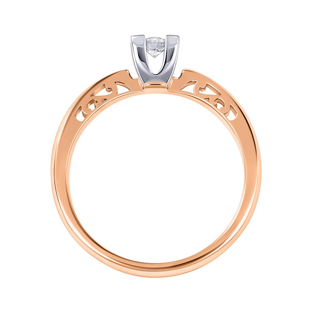 Кольцо из красного и белого золота с бриллиантом 911890Б