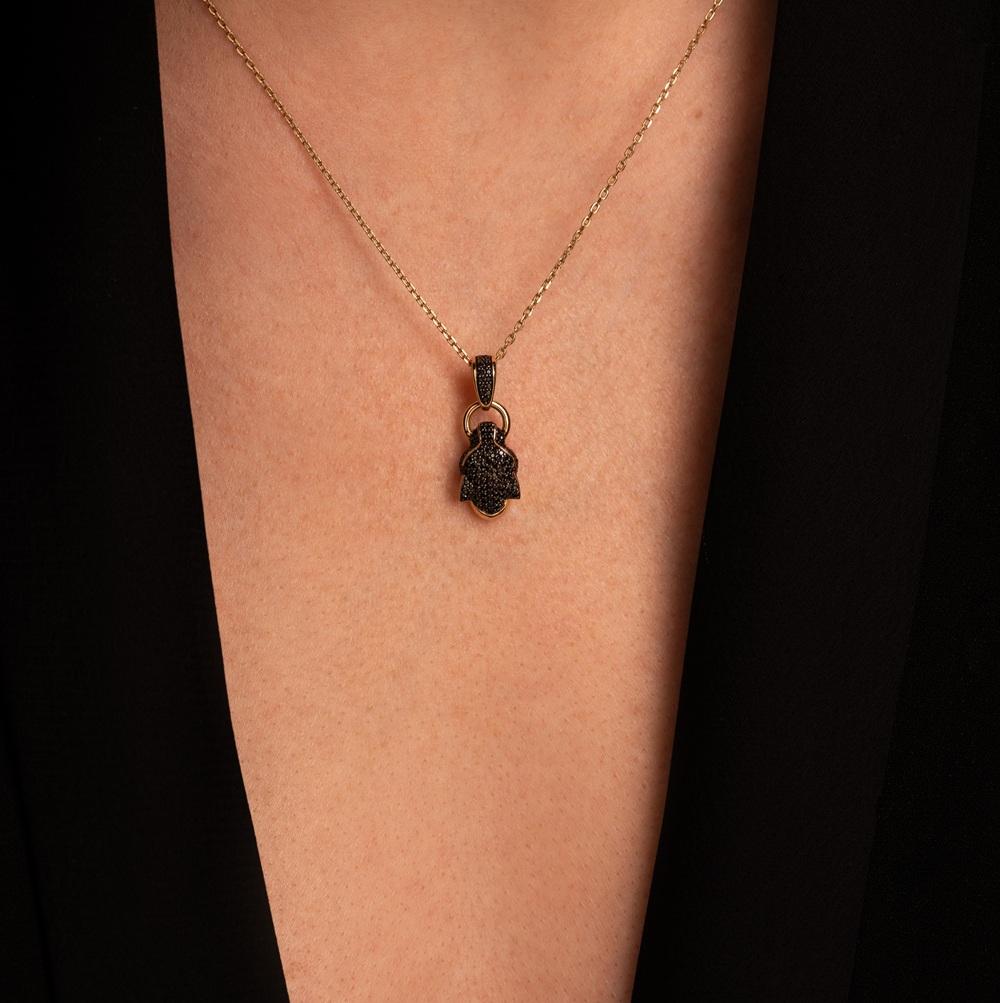 Подвеска из золота с черными бриллиантами 934898ЧБ