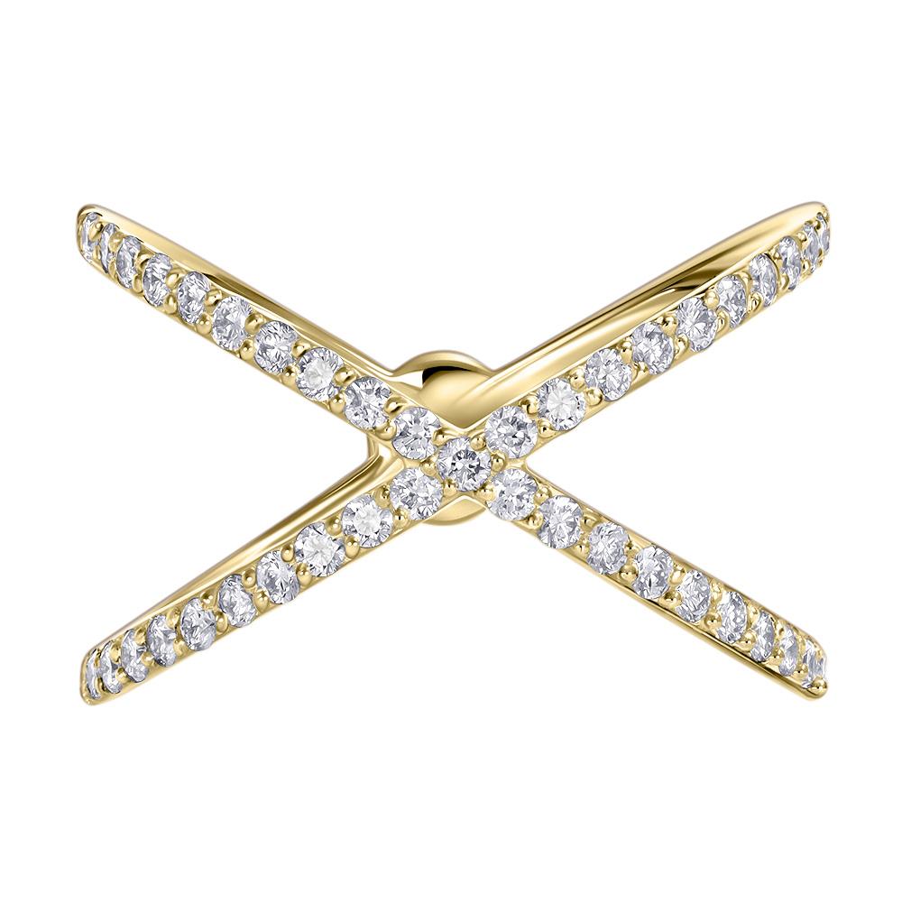 Кольцо из желтого золота с бриллиантами 931897Б