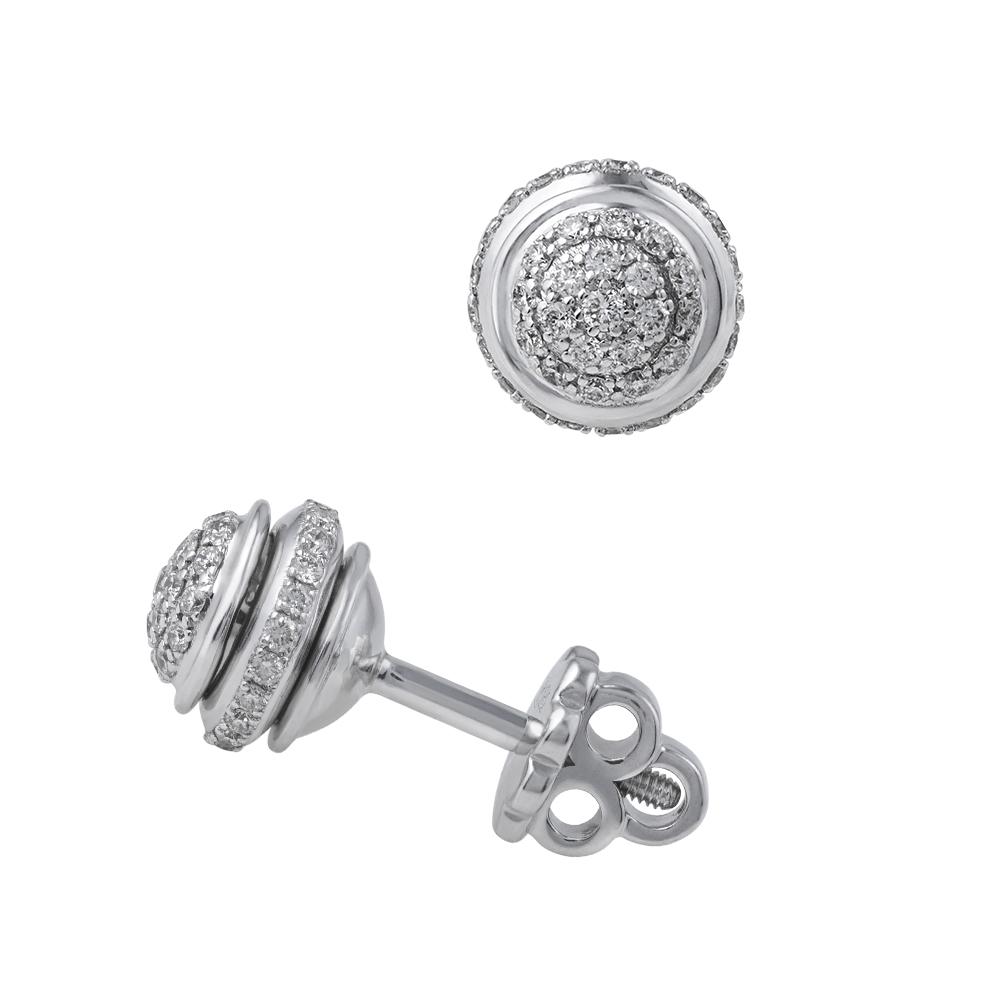 Серьги из белого золота с бриллиантами 922623Б