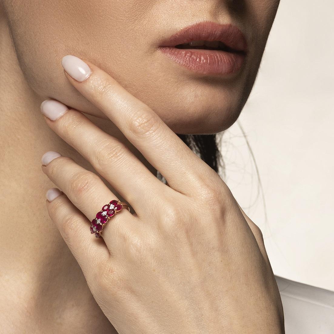 Кольцо из золота с рубином 911011Р