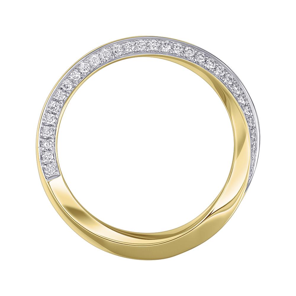 Кольцо из желтого золота с дорожкой бриллиантов 931482Б