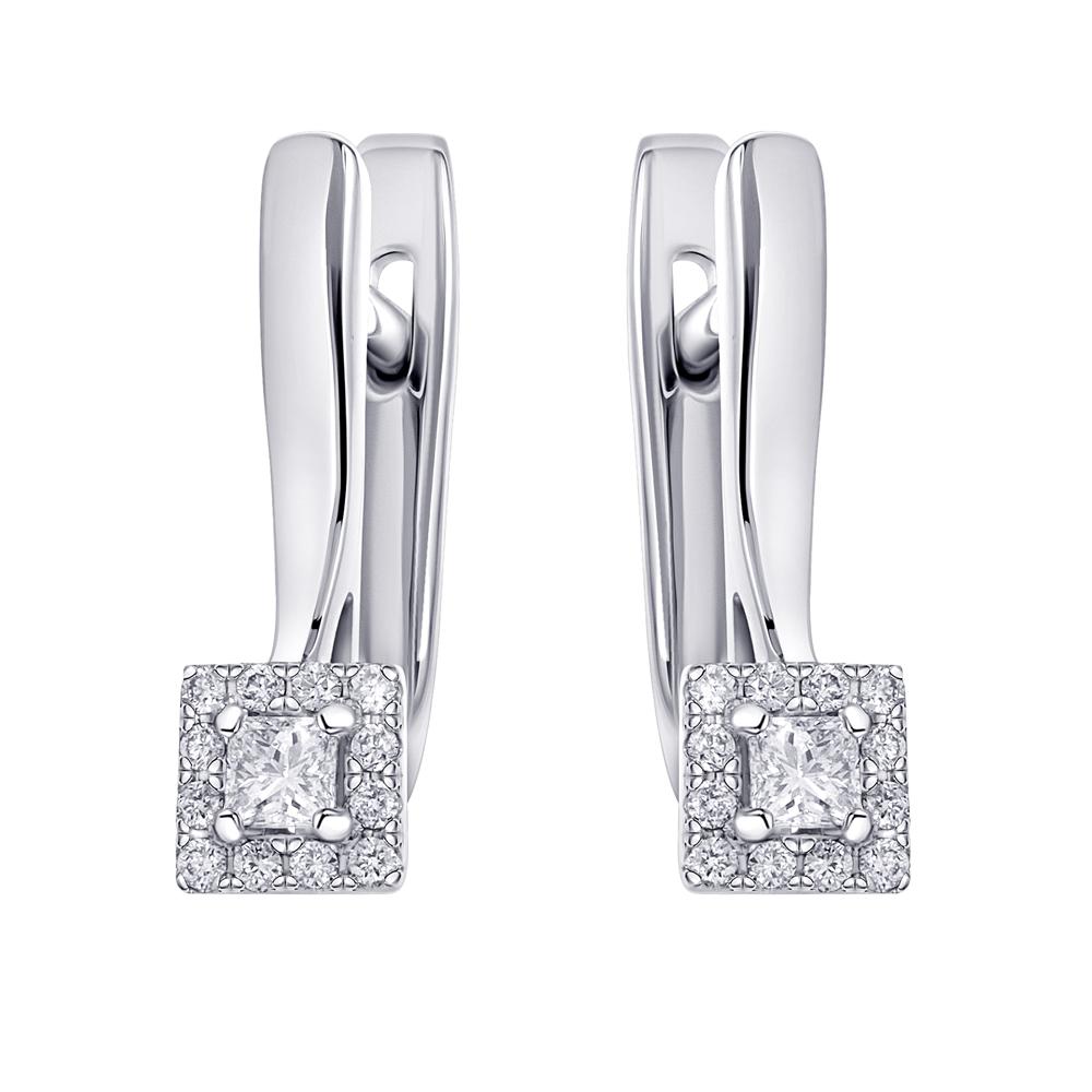 Классические серьги с бриллиантами 92298Б