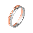Обручальное двухсплавное кольцо с дорожкой 17 бриллиантов 432-170-318