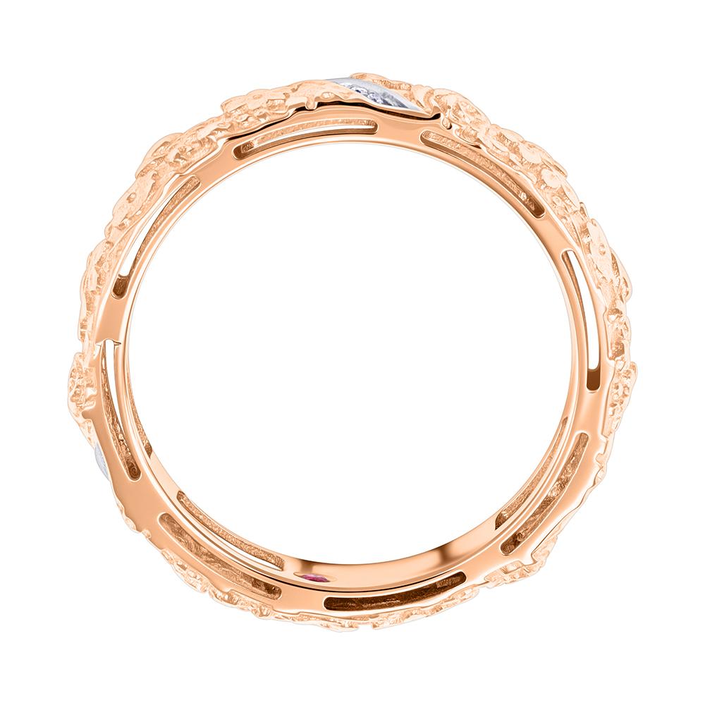 Обручальное кольцо из красного золота с бриллиантами 9111019Б