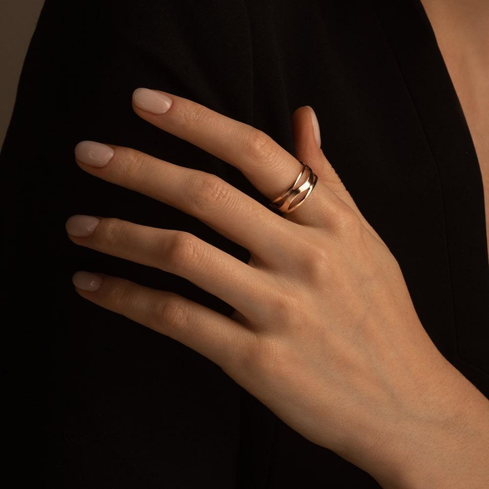 Обручальное кольцо из красного золота широкое 700-000-233