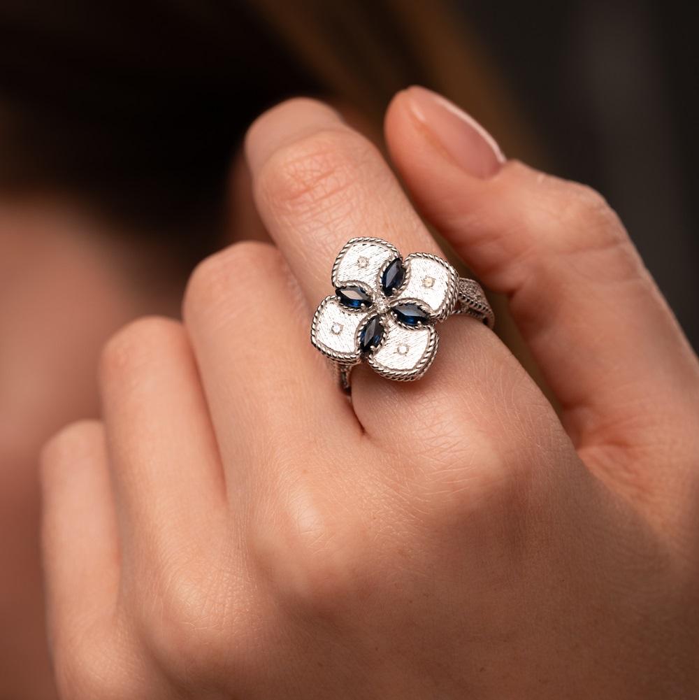 Кольцо из белого золота с бриллиантами 921841С