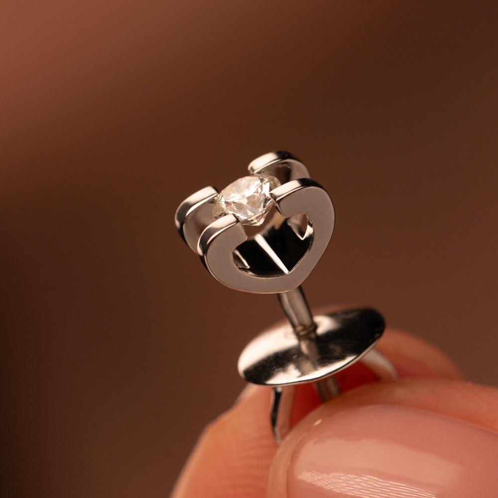 Серьги из белого золота 922844ЧБ