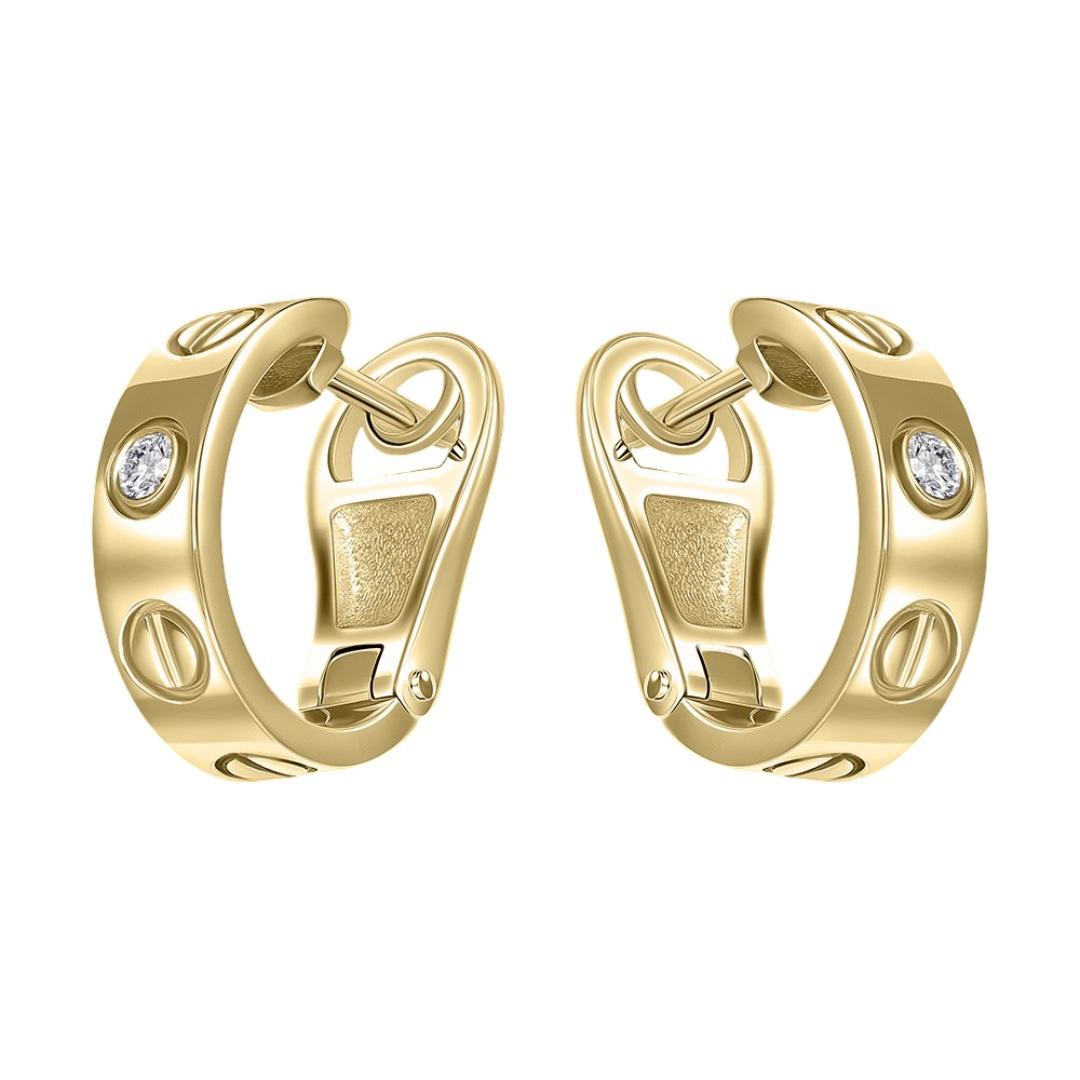 Серьги из желтого золота с бриллиантами 932553-3Б