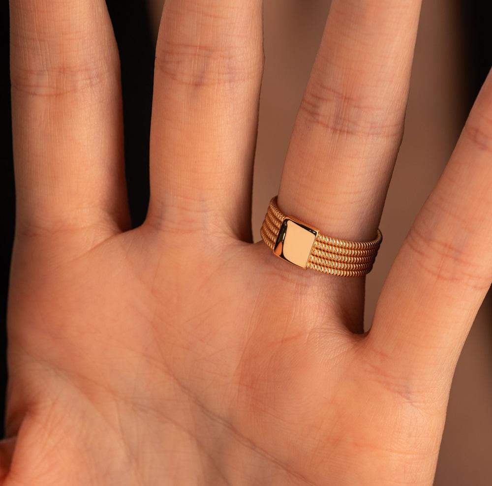 Кольцо из красного золота с бриллиантом 911465Б