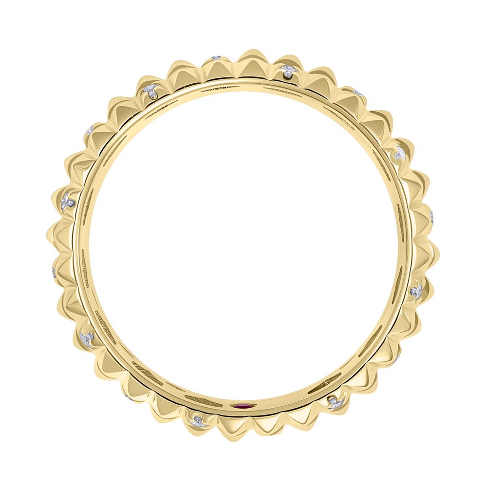 Обручальное кольцо из желтого золота с бриллиантами и рубином 9311024Б 