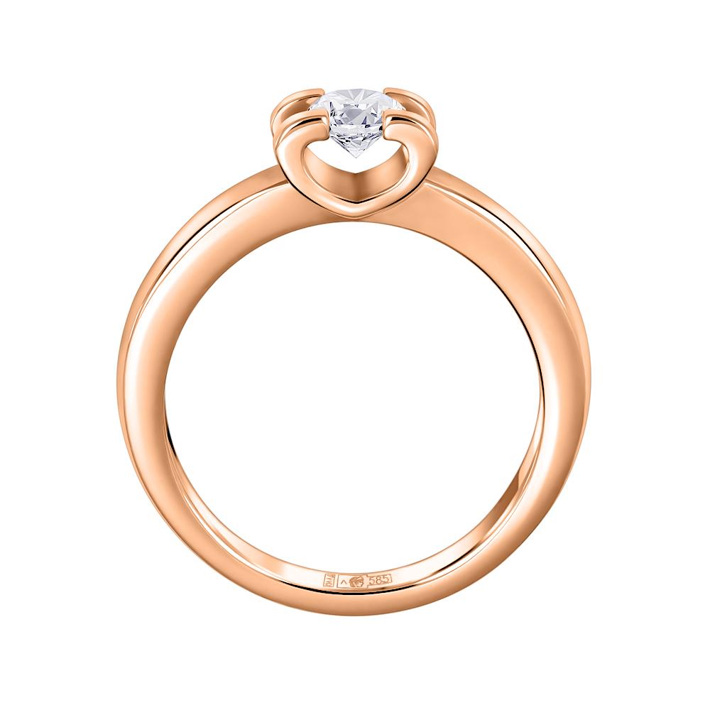 Кольцо из красного золота с бриллиантом 911385Б