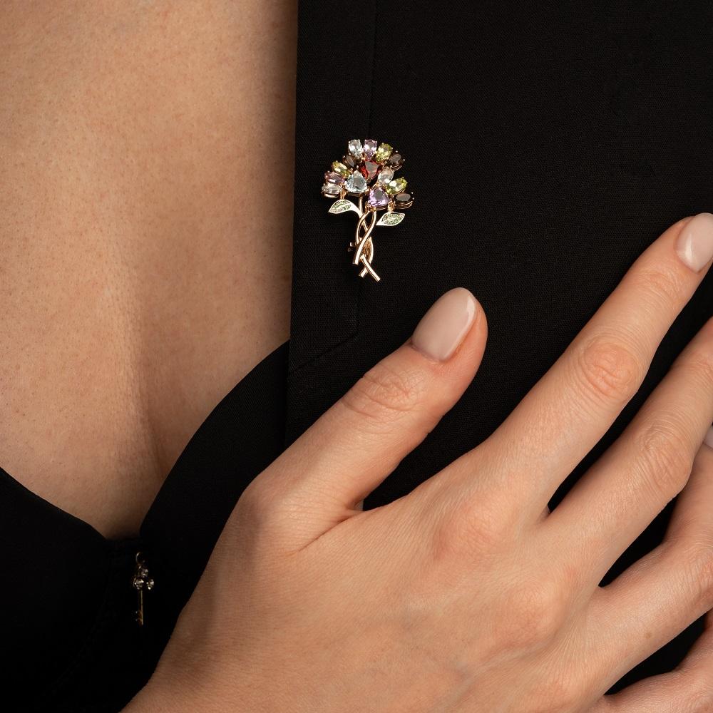 Брошь из красного золота 585 пробы 919001К