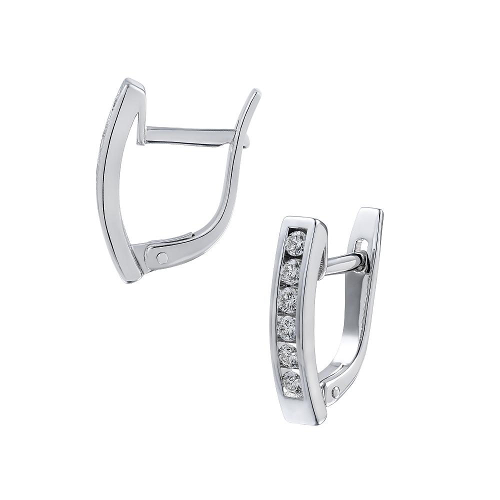 Серьги из белого золота 585 пробы с бриллиантами 922805Б