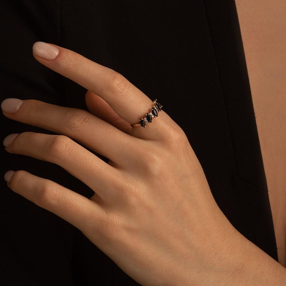 Кольцо из золота с сапфирами 911098С