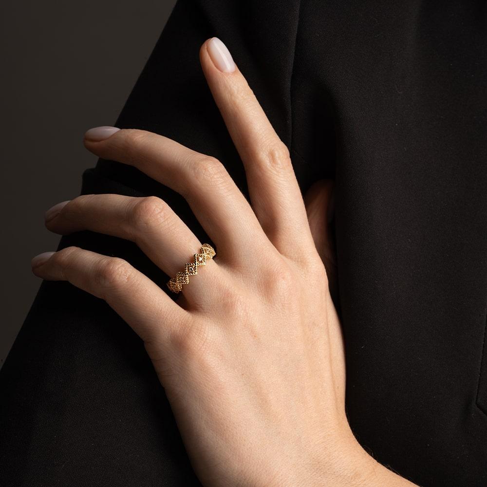 Кольцо из желтого золота с бриллиантами 931830Б