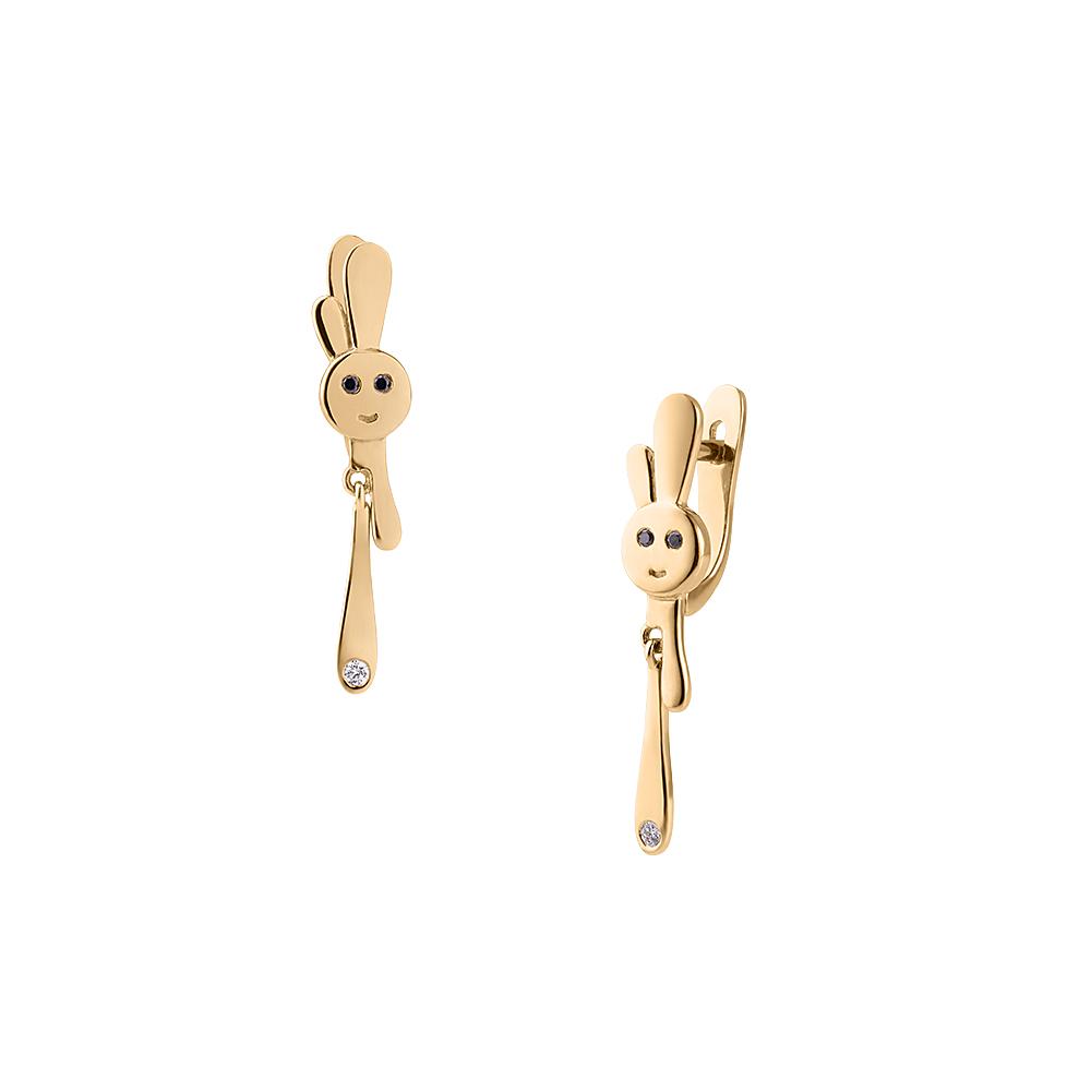 Серьги из золота 585 пробы с бриллиантами 931770Б