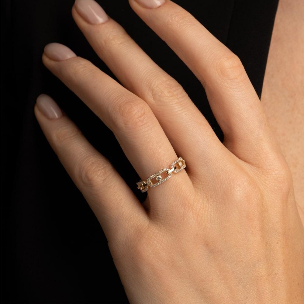 Дизайнерское кольцо из желтого золота 585 пробы с бриллинтами 931822Б