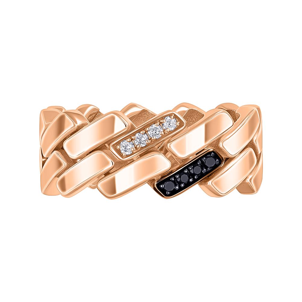 Кольцо из красного золота с бриллиантами 911880ЧБ