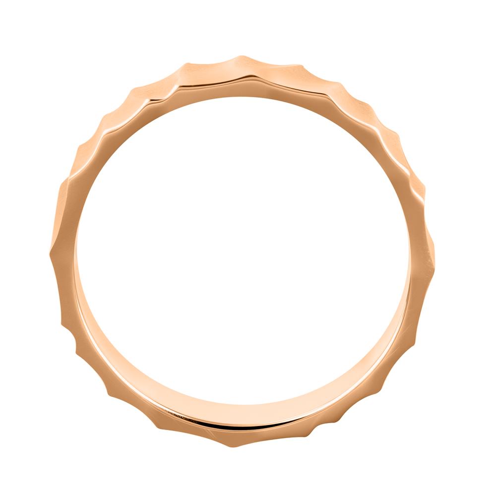 Фактурное обручальное кольцо из красного золота 911855