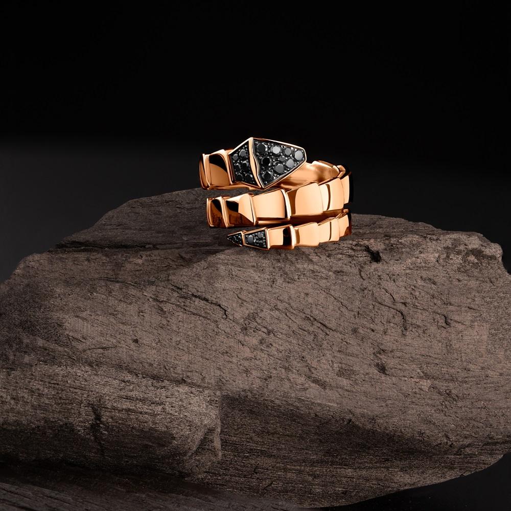 Кольцо с черными бриллиантами 911598ЧБ