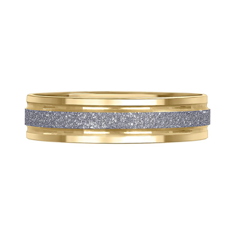 Кольцо из двух видов золота 585 пробы с матовой серединой 460-000-718