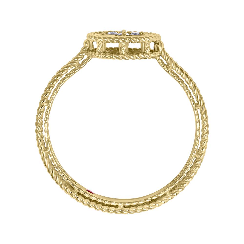 Кольцо из желтого золота с бриллиантами и рубином 9311023Б