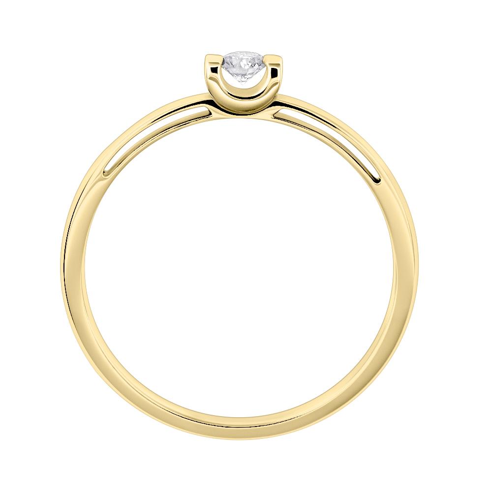 Кольцо из желтого золота с бриллиантом 931990Б