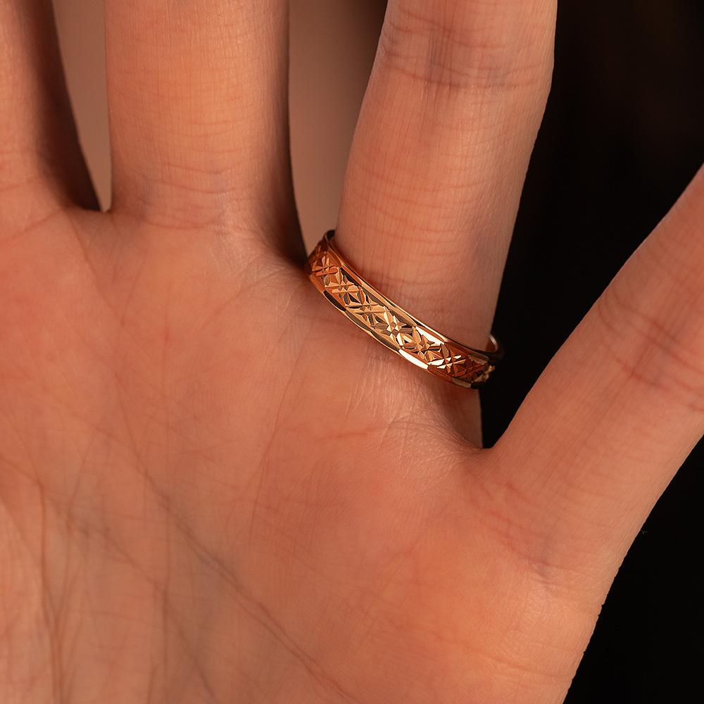 Обручальное кольцо из красного золота 200-000-128