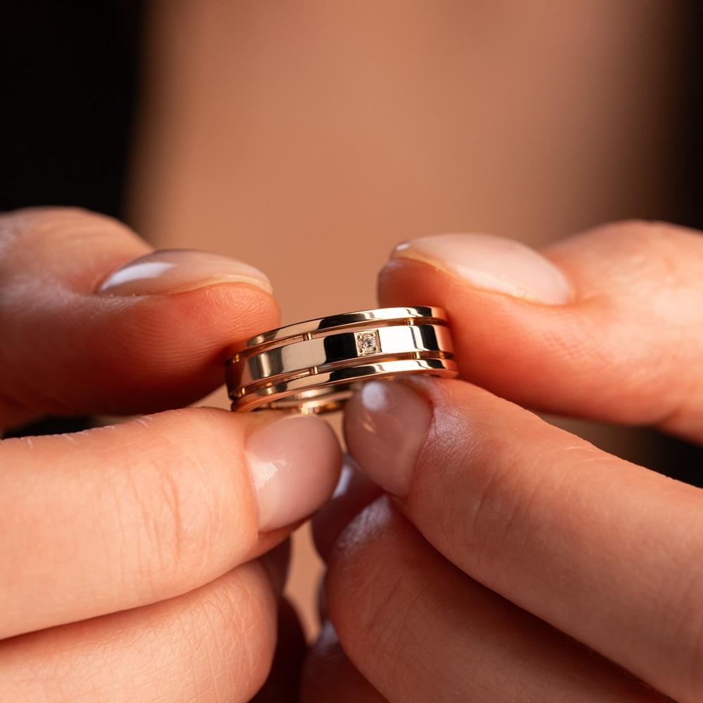 Кольцо с одним бриллиантом 911517-3Б