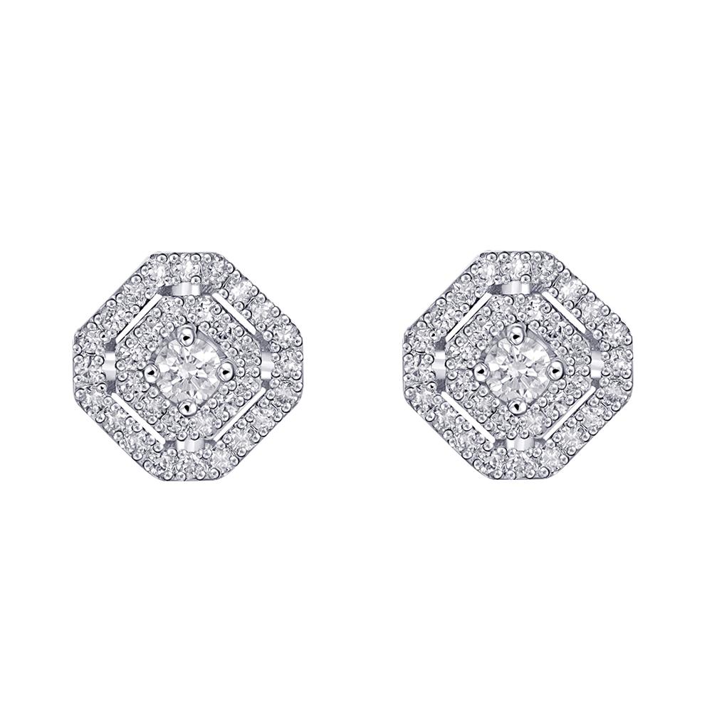 Серьги из белого золота с бриллиантами 9221040Б