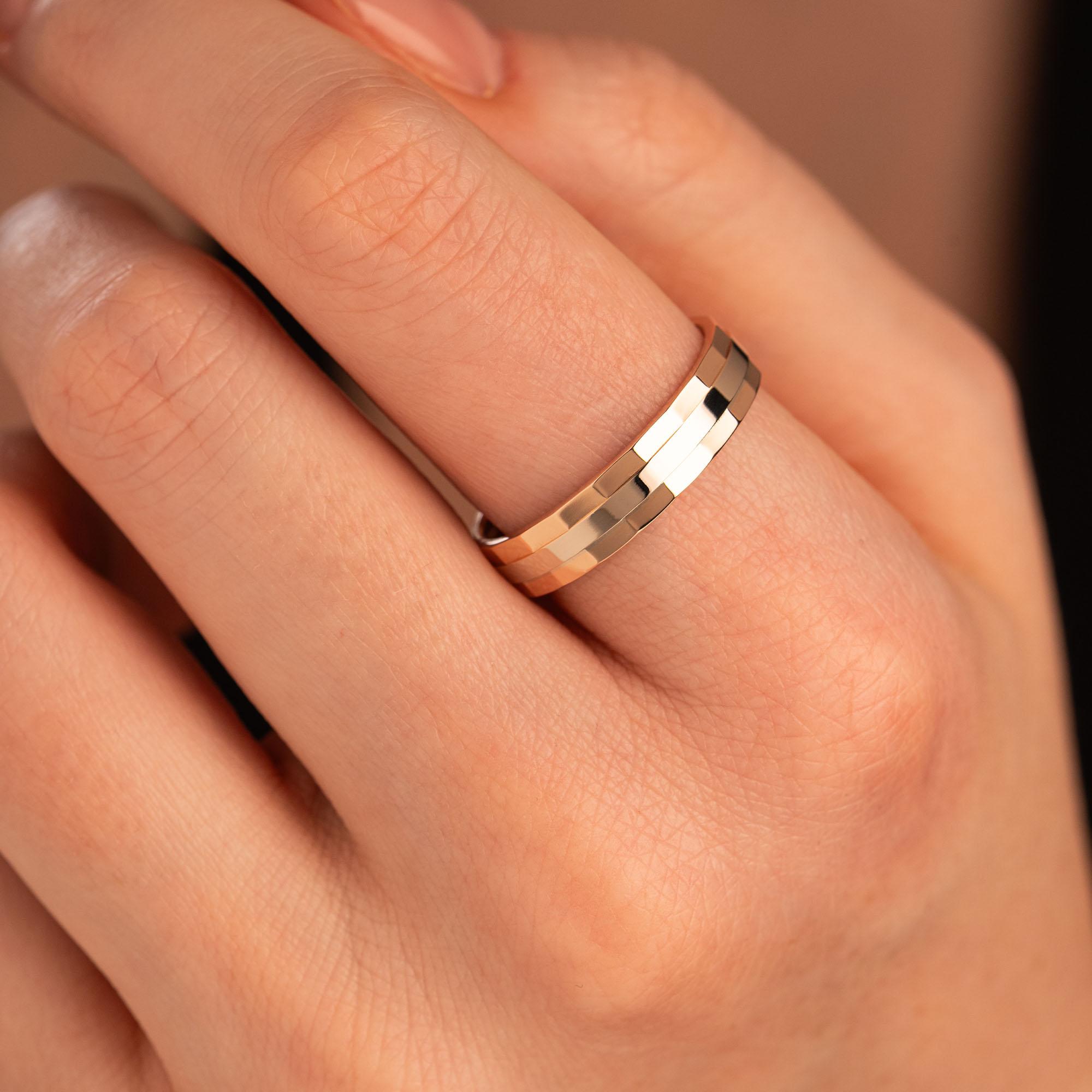 Обручальное двухсплавное кольцо (синтеринг) 450-000-907