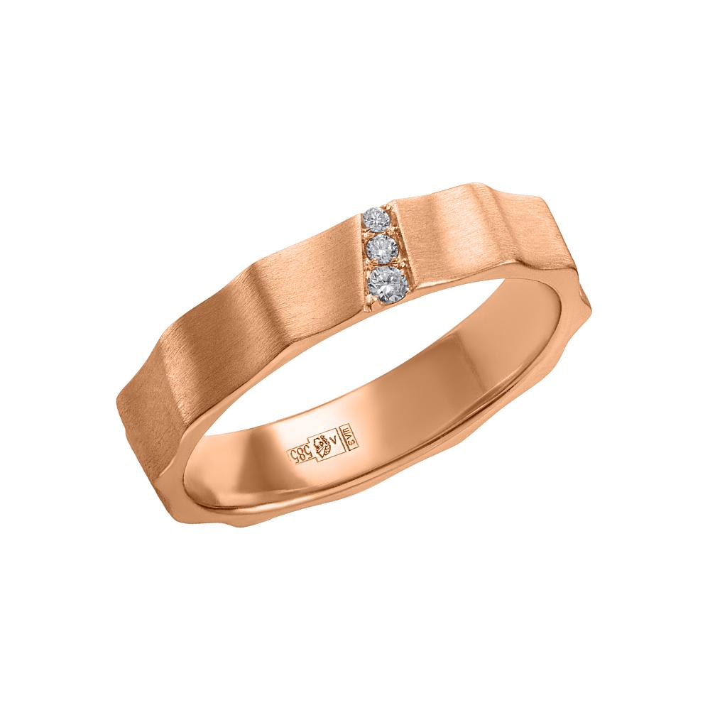 Кольцо из красного золота 585 пробы с бриллиантами 911768Б