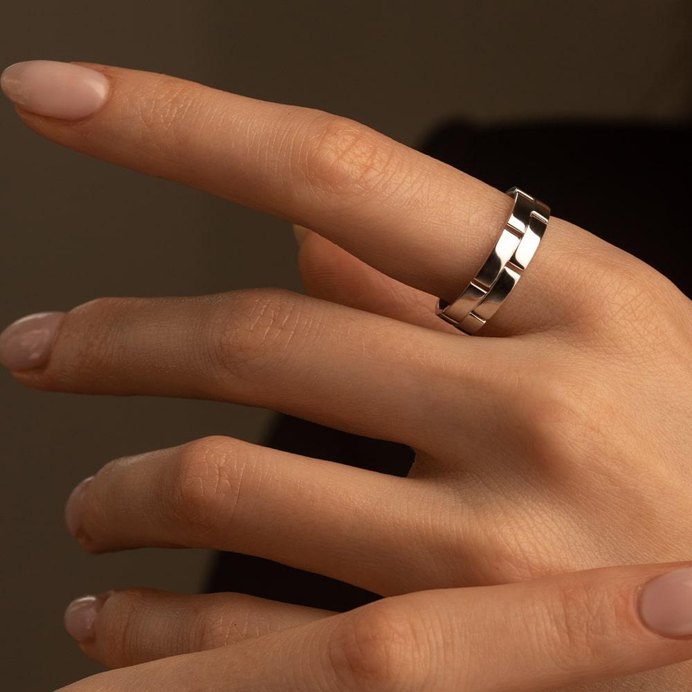 Обручальное кольцо из белого золота 585 пробы 921771