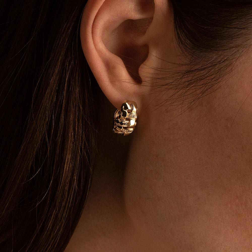 Серьги из желтого золота 585 пробы с бриллиантами 932790ЧБ