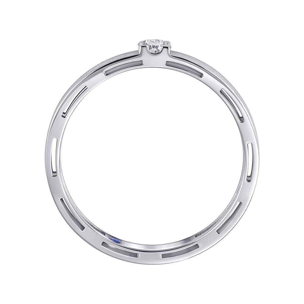 Обручальное кольцо из белого золота с бриллиантом и сапфиром 9211006Б