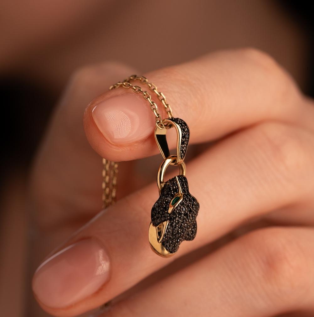 Подвеска из золота с черными бриллиантами 934898ЧБ