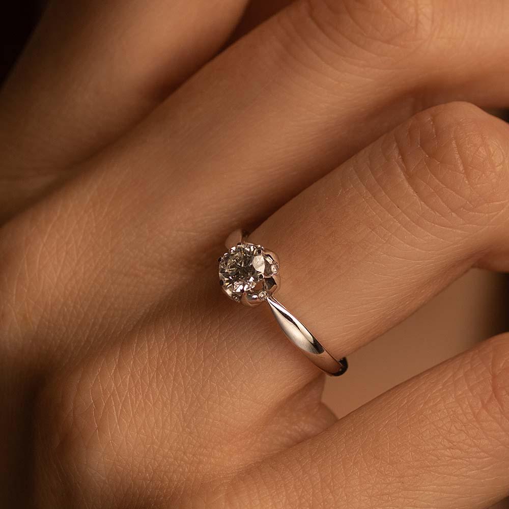 Кольцо помолвочное из белого золота 921621Б