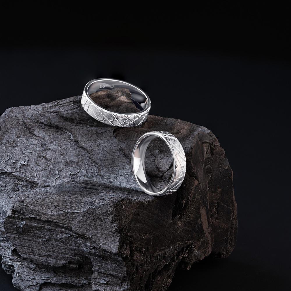 Кольцо с гранями из белого золота  510-000-176