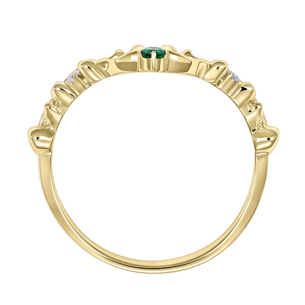 Кольцо из желтого золота с изумрудом и бриллиантами 9311105-2К