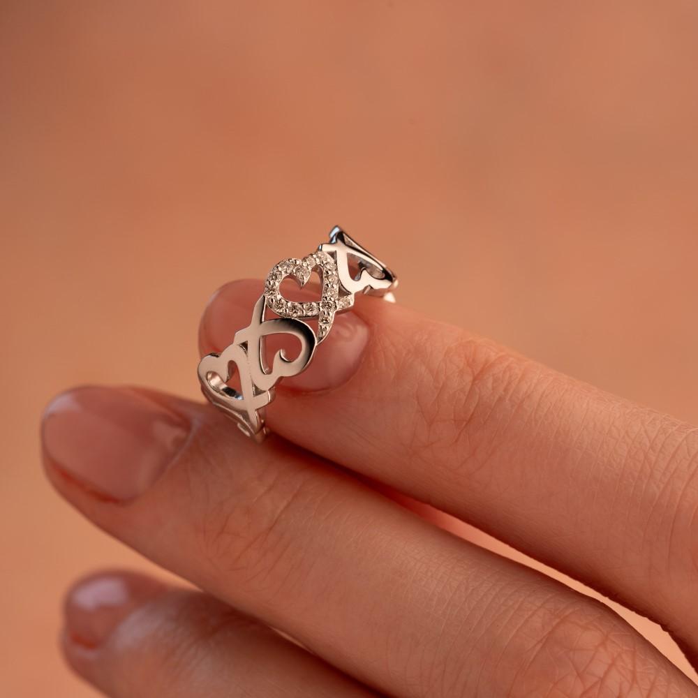 Кольцо из белого золота с бриллиантами 921885Б