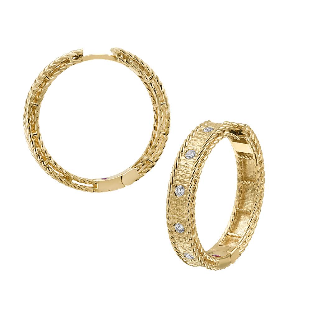 Серьги из желтого золота 585 пробы с бриллиантами 932821Б