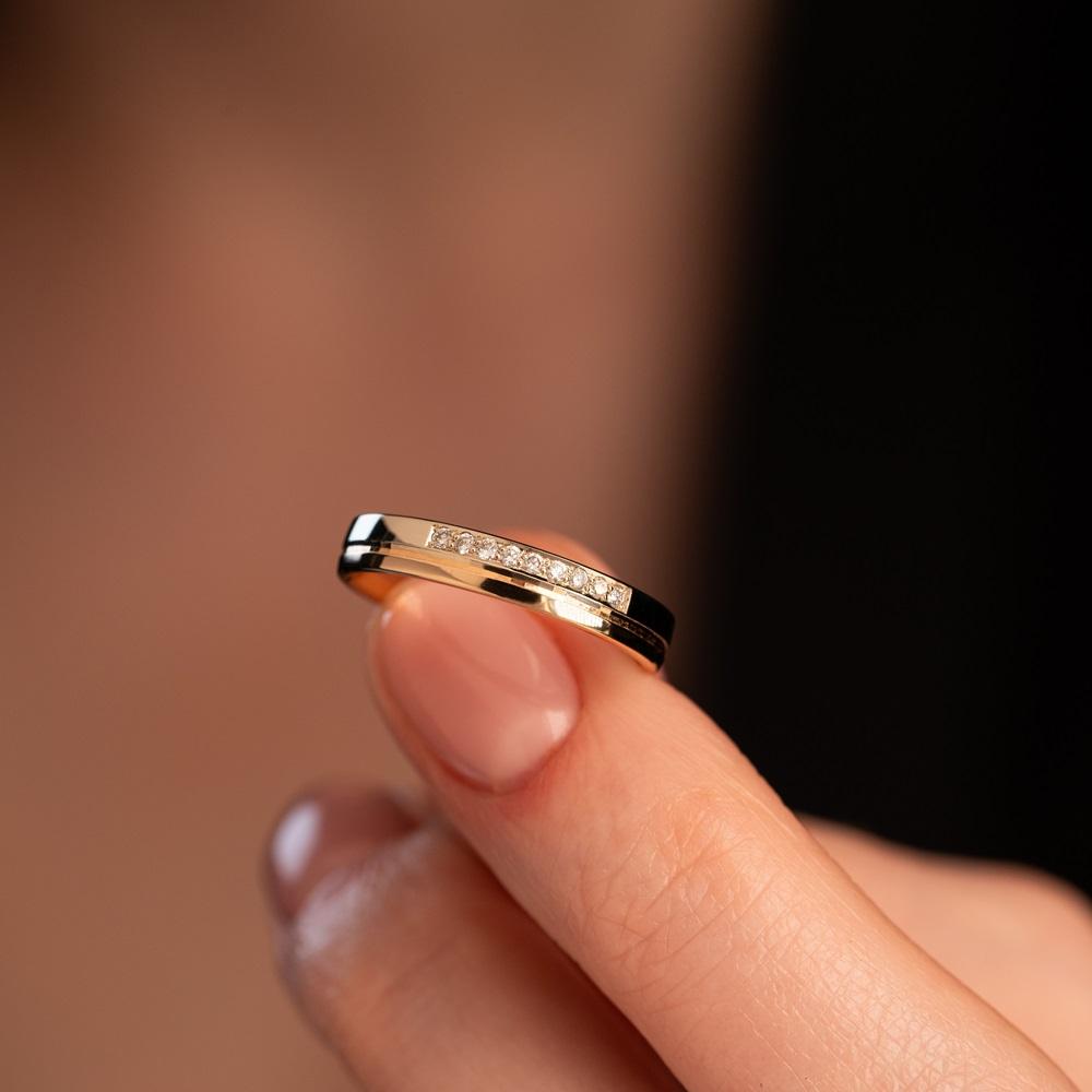 Обручальное кольцо с бриллиантами 432-090-318