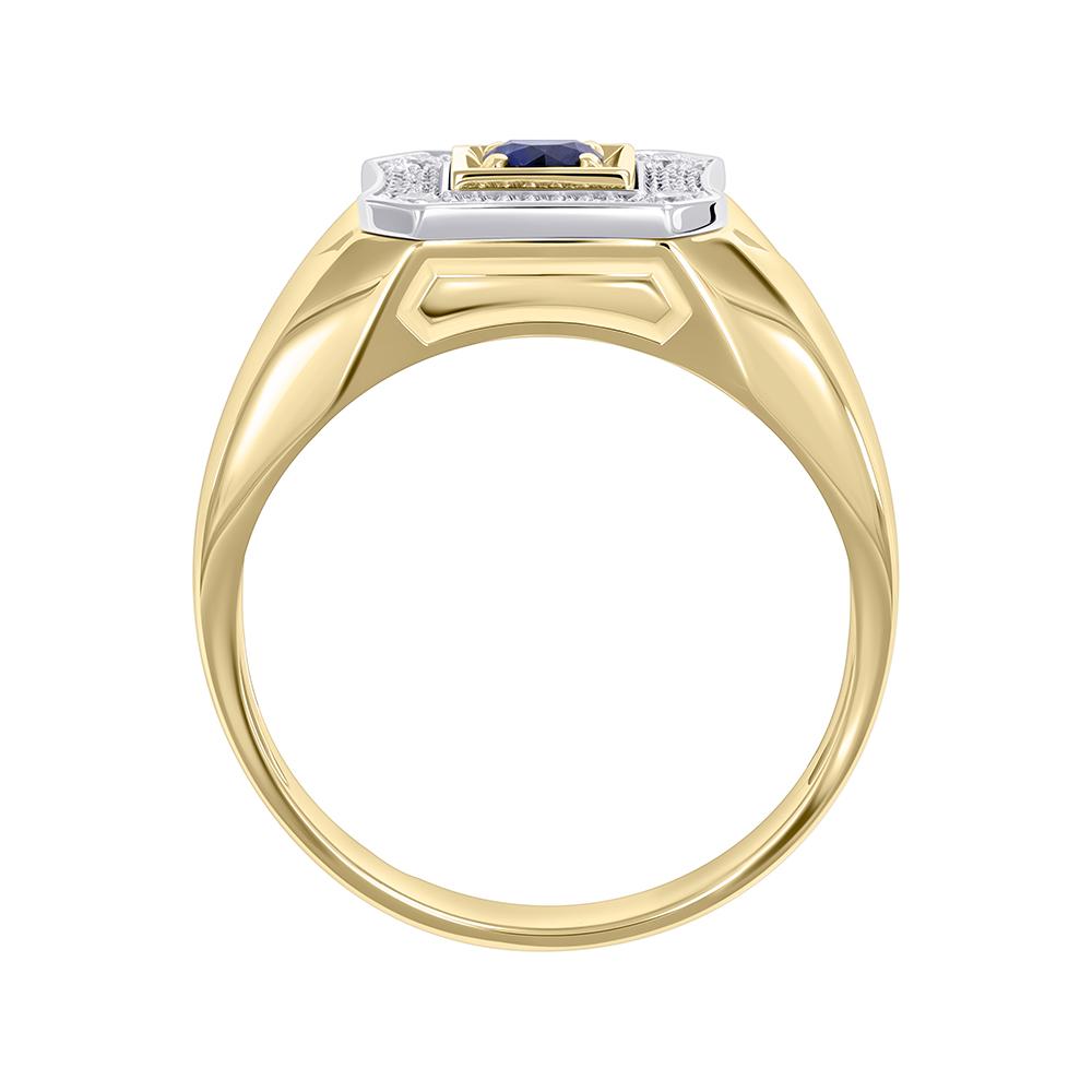 Кольцо из желтого золота с бриллиантами и сапфиром 9311044С