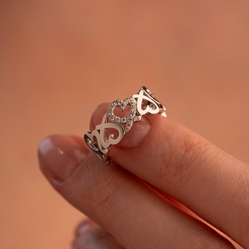 Кольцо из белого золота с бриллиантами 921885Б