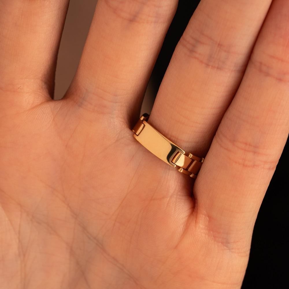 Кольцо подвижное из красного золота 911177Б